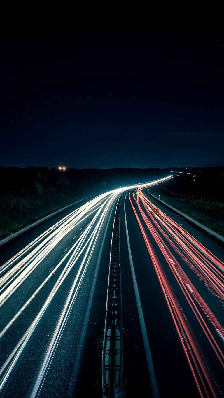 HD Fast Moving Lights On Road 4K Phone Wallpaper