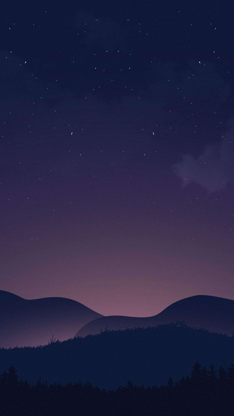 Mountain Hills With Purplle Sky 4K Phone Wallpaper