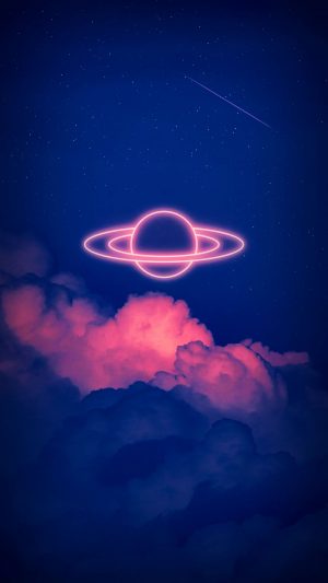 Neon Planet Space 4K Phone Wallpaper 300x533 - Aesthetic Wallpapers