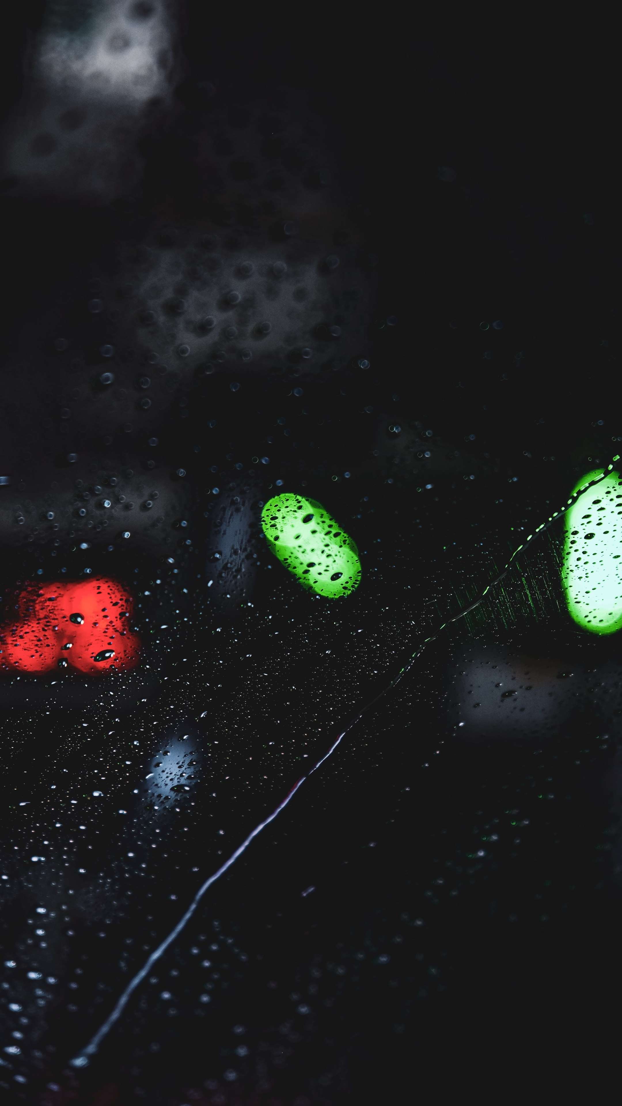 Rain & Blur Lights 4K Phone Wallpaper
