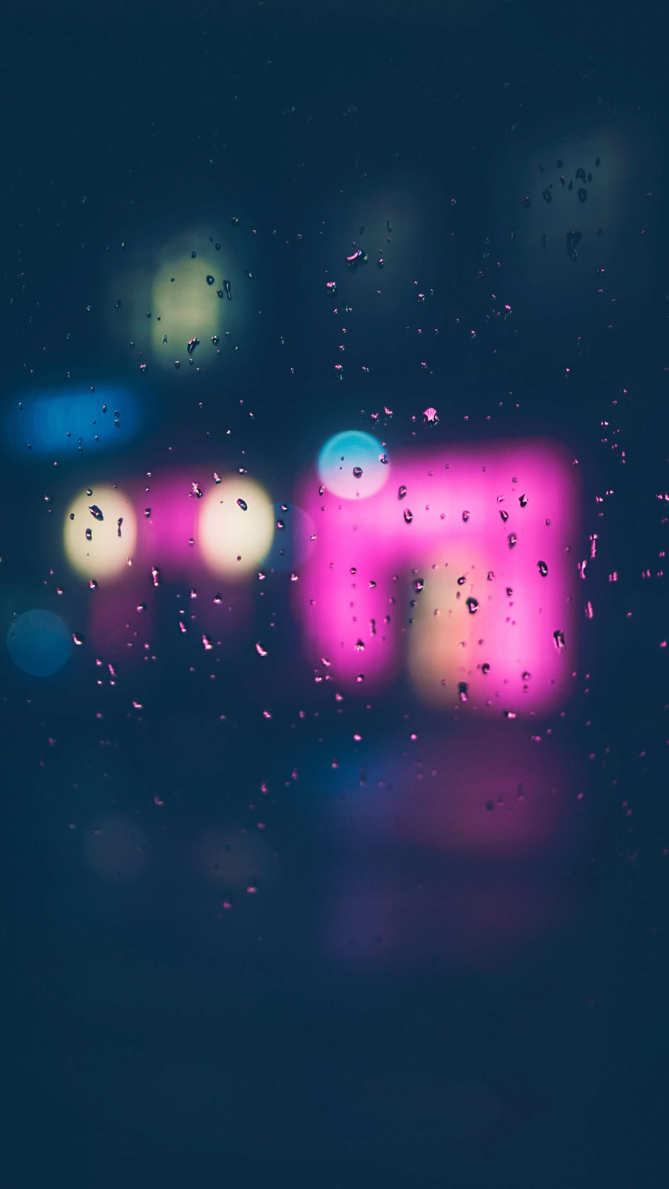 Rain On Blur Background 4K Phone Wallpaper