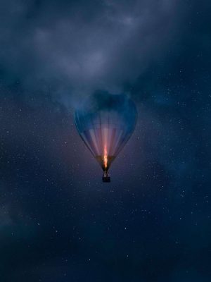 Gas Balloon In Dark Clouds iPad Wallpaper 300x400 - iPad Wallpapers