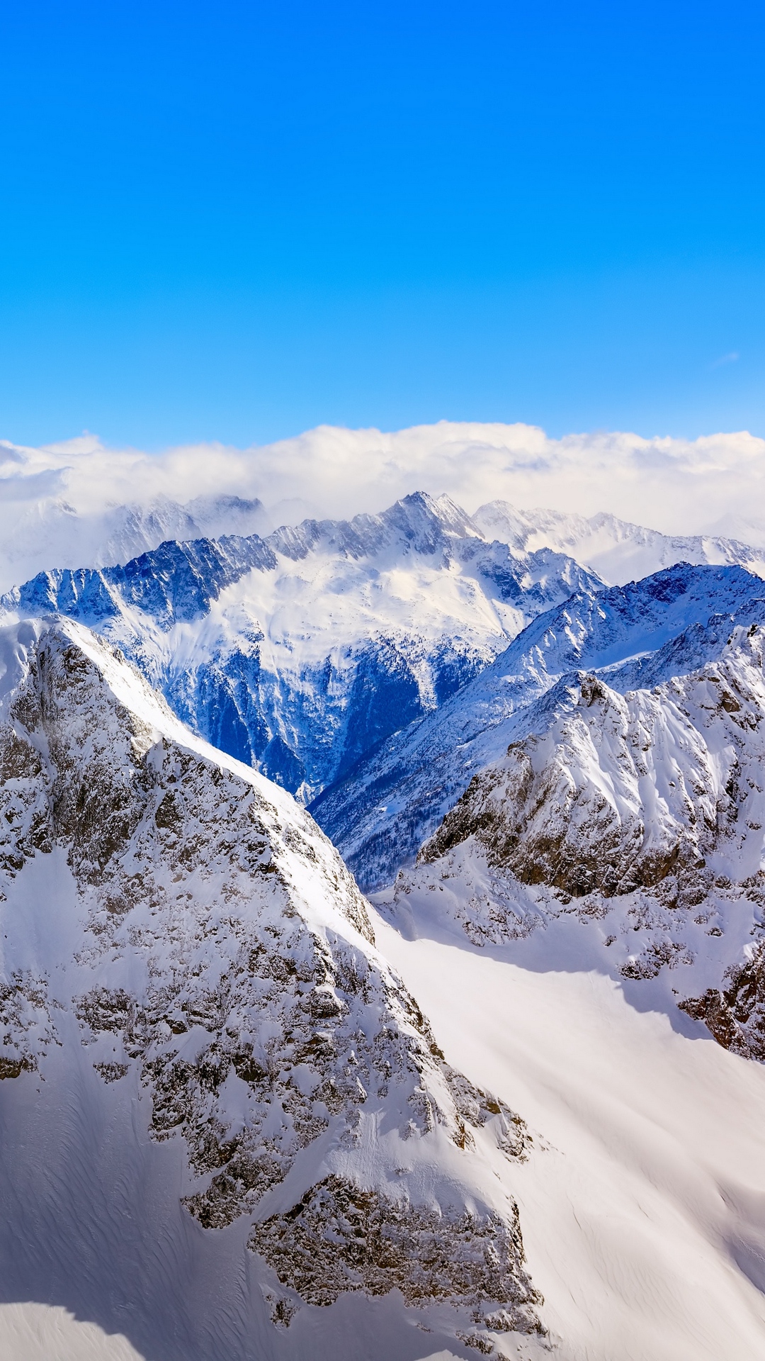 Mountains Winter Peaks Snow Wallpaper 1080x1920