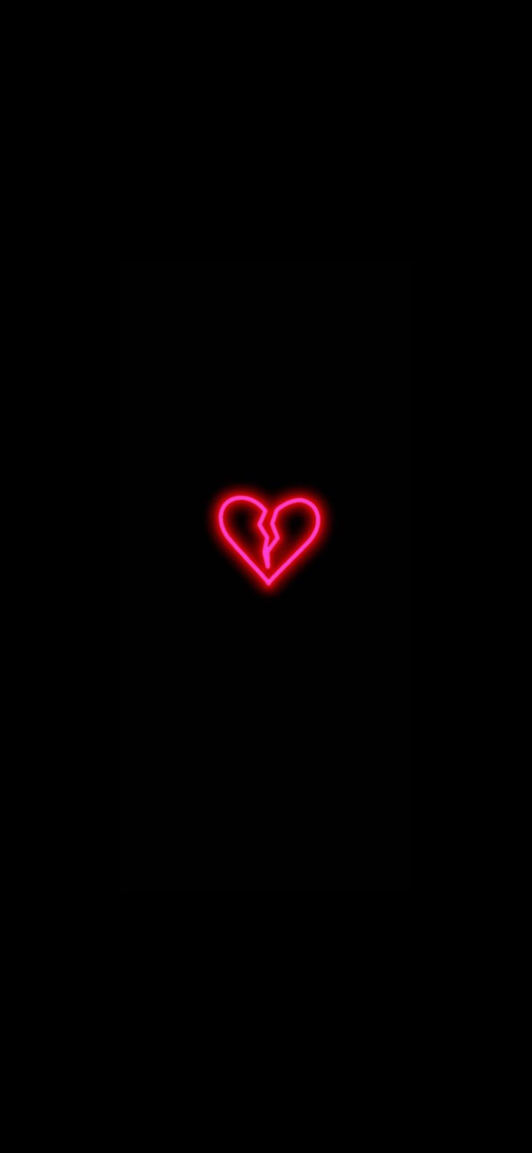 Neon Broken Heart Wallpaper - 1080x2340